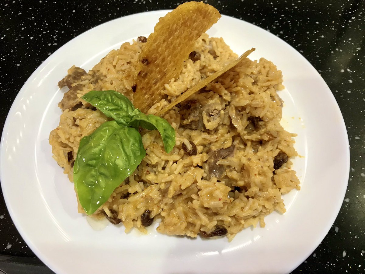 Last night for dinner I made pork shoulder satay and as I had some leftovers I just made a risotto, had my mother been alive today she would have dishonoured me, just before dying again. Parmesan crisps on top.