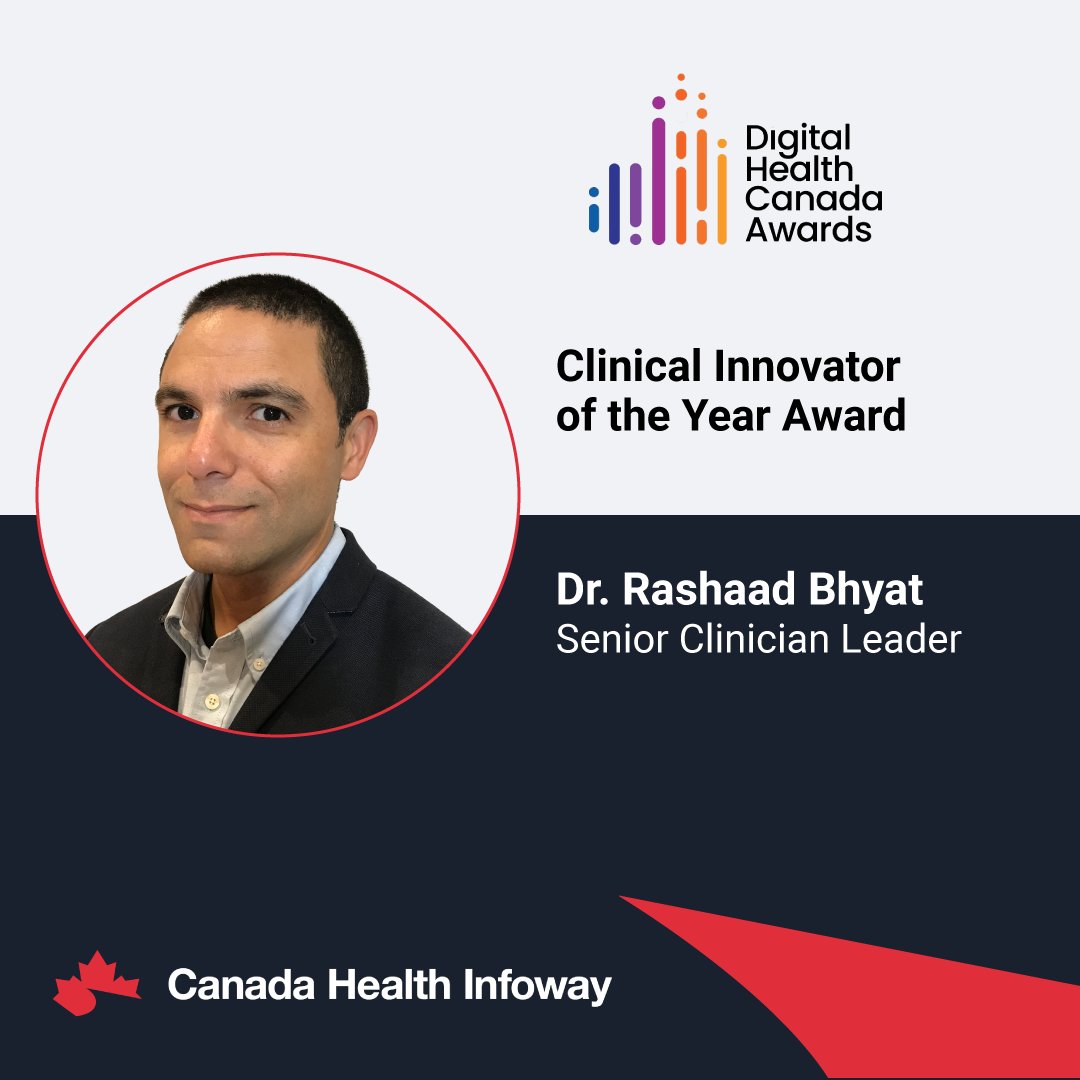 Last night at #eHealth2024, Infoway's own Morenike Akinyemi, Bobby Gheorghiu and @DrRBhyat were each honoured as a 2024 @DigiHealthCA award winner.

Join us in congratulating these talented individuals on their outstanding accomplishments! 🏆👏