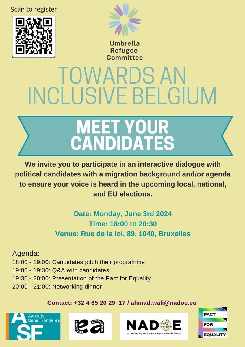 Avocats Sans Frontières (@asf_ngo) on Twitter photo 👥 Join us monday for an interactive dialogue with political candidates and learn more about the #PactforEquality!
✒ Register (General public) ➡ shorturl.at/Cbzji
✒ Register (Candidates) ➡ shorturl.at/X7Tgj
<a href="/euroalter/">European Alternatives</a>
#AntiRacism #AntiDiscrimination 👥 Join us monday for an interactive dialogue with political candidates and learn more about the #PactforEquality!
✒ Register (General public) ➡ shorturl.at/Cbzji
✒ Register (Candidates) ➡ shorturl.at/X7Tgj
<a href="/euroalter/">European Alternatives</a>
#AntiRacism #AntiDiscrimination