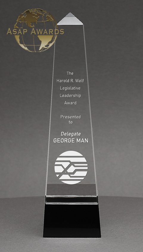 The Crystal Obelisk Tower Award provides a fresh design while pairing the clear and black crystal for a modern award worthy of display in any environment.

Build People and then People will Build Your Business!

#EmployeeRecognition #AppreciationAwards #CustomAwards