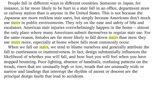 Stair safety from Bill Bryson's At Home