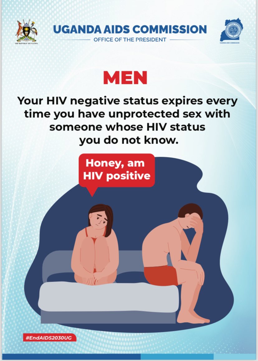 This is your reminder to test for HIV along with your sexual partner if the HIV status is unknown, not forgetting to also protect yourself.

#EndAIDS2030Ug