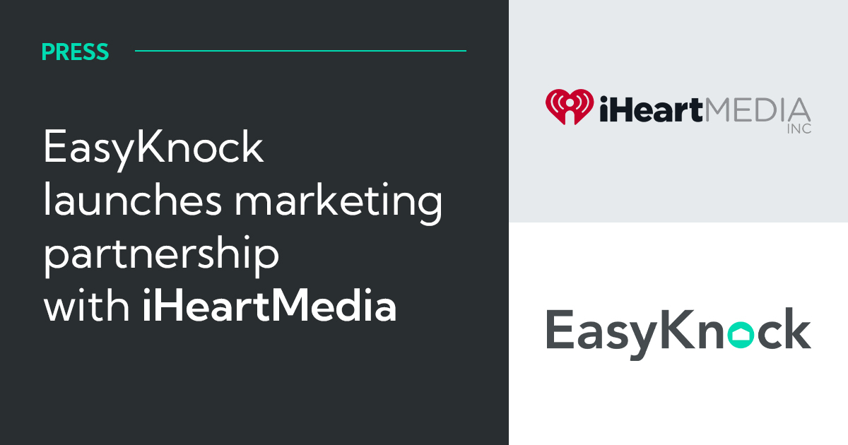EasyKnock forges marketing deal w/ iHeart, spans their broadcast radio &amp; digital platforms. “EasyKnock is offering a powerful solution to a wide swath of under-supported Americans,” per Joe Robinson, Pres. of Corp Dev &amp; Ventures iHeartMedia. Read: bwnews.pr/3KiWWLV