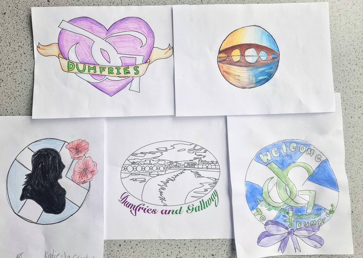 S1 &amp; S2 have been designing logos for Dumfries Town Board. Well done, everyone 👏