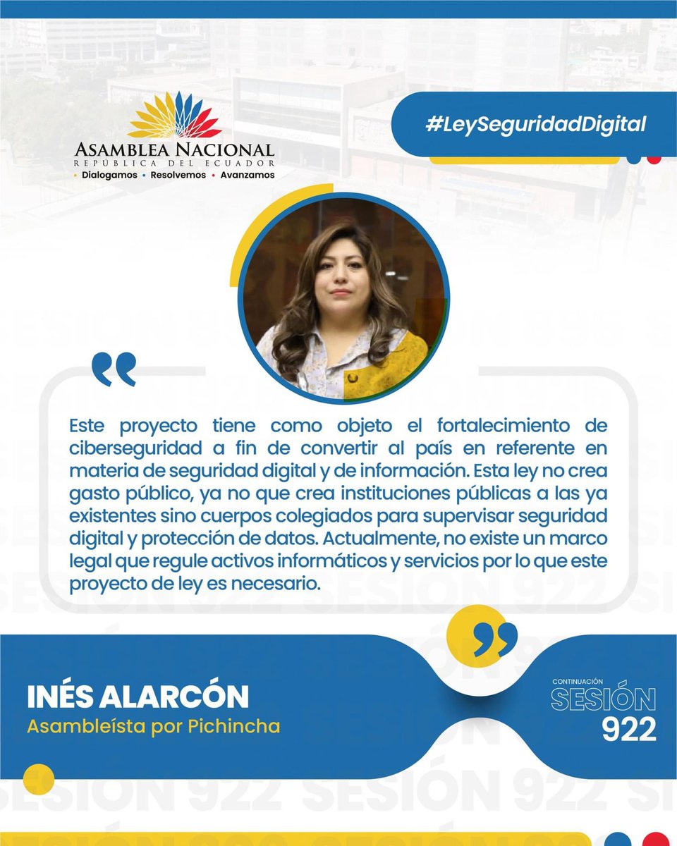 #LeySeguridadDigital | 💻📱 El objetivo de esta iniciativa es el fortalecimiento de la #ciberseguridad, la lucha contra los delitos informáticos y la responsabilidad de las empresas y entidades en el tratamiento de los datos y la información personal de los ciudadanos ⤵️