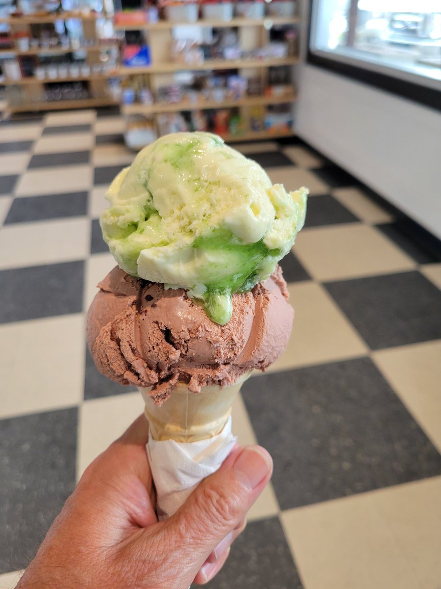 Yummy ice cream at the 'D' Dutchman Dairy in #Sicamous.  A yummy treat after our drive from #Canmore.