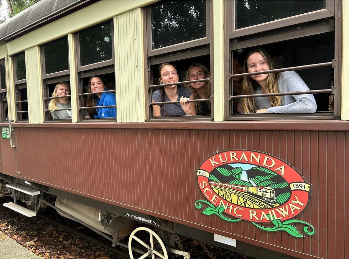 EAMayTerm's tweet photo. The Australia #EAMayTerm group has been on the move! They recently saw 5 “salties” (saltwater crocs) on the Daintree River, enjoyed a breathtaking view from Cape Tribulation, took the scenic railway up to Kuranda, and held koalas &amp; fed kangaroos in the wildlife sanctuary! https://t.co/kx4H35BcMW