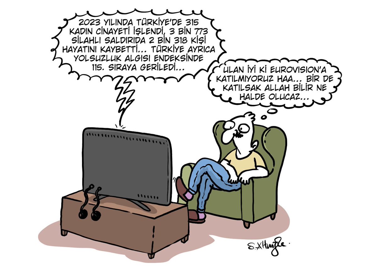 Serkan Altuniğne tarafından yapılan bir karikatür.