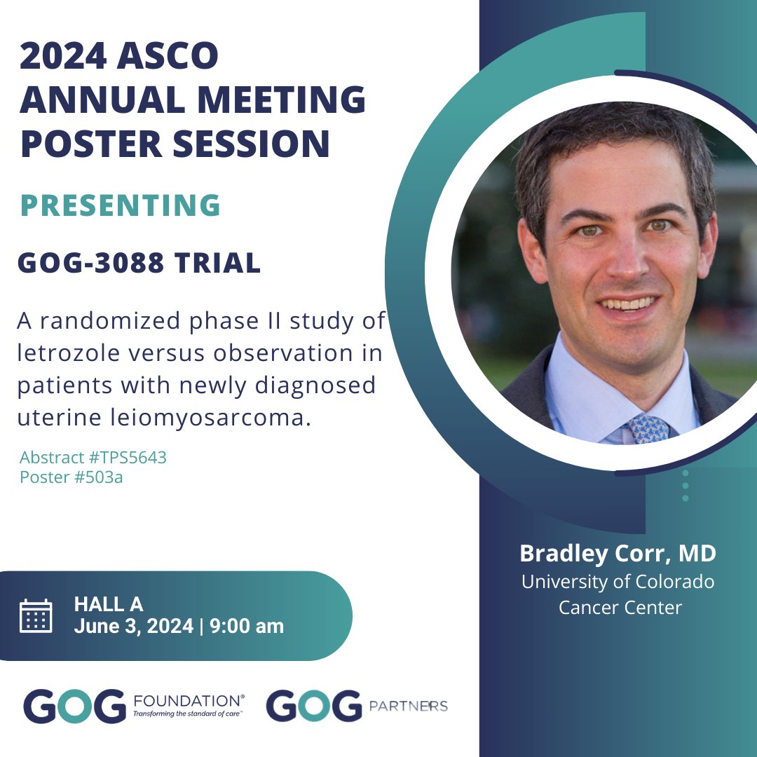 For more information on this Poster where GOG-3088 will be presented during the 2024 ASCO Annual Meeting, go to ow.ly/QFXI50RUm1E or click in bio. #clinicaltrials #GOGF #GOGPartners #GynecologicOncology #ASCO24