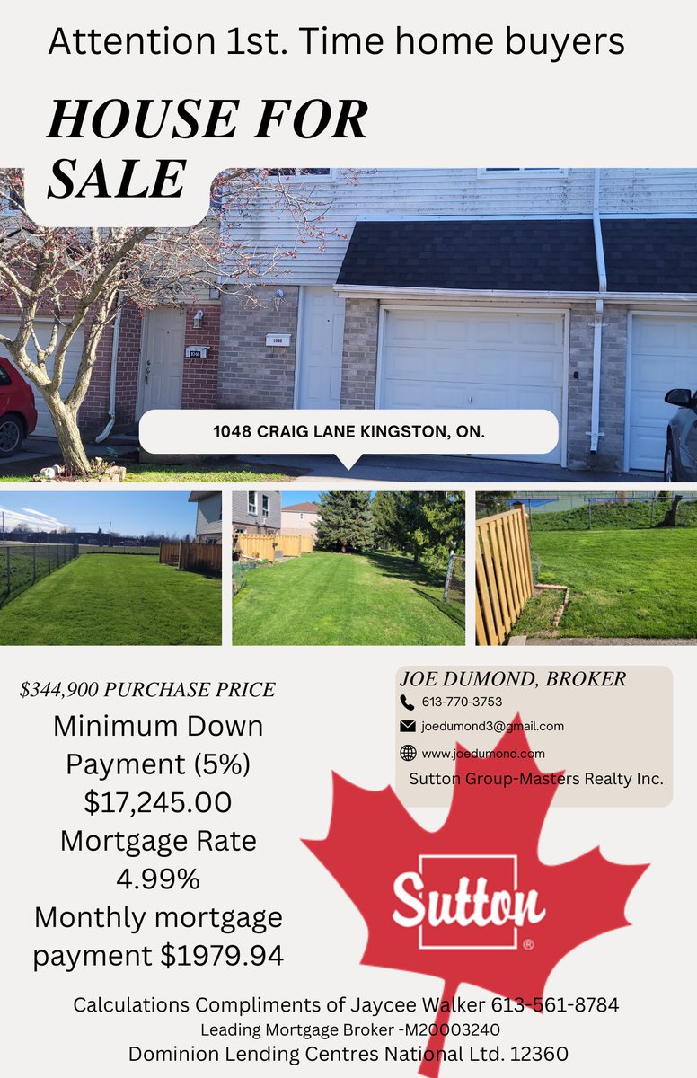 Check out this started home,
#kingstonygk #starterhome #incomestreams
#kingstonrealtor #kingstonontario #kingstonrealestate