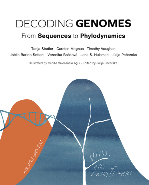 DECODING GENOMES - from sequences to phylodynamics: We are proud to present our book on how to analyse genomic sequences with an evolutionary perspective. See decodinggenomes.org for a free pdf, Amazon links for print orders, and further information. Great team effort 1/2