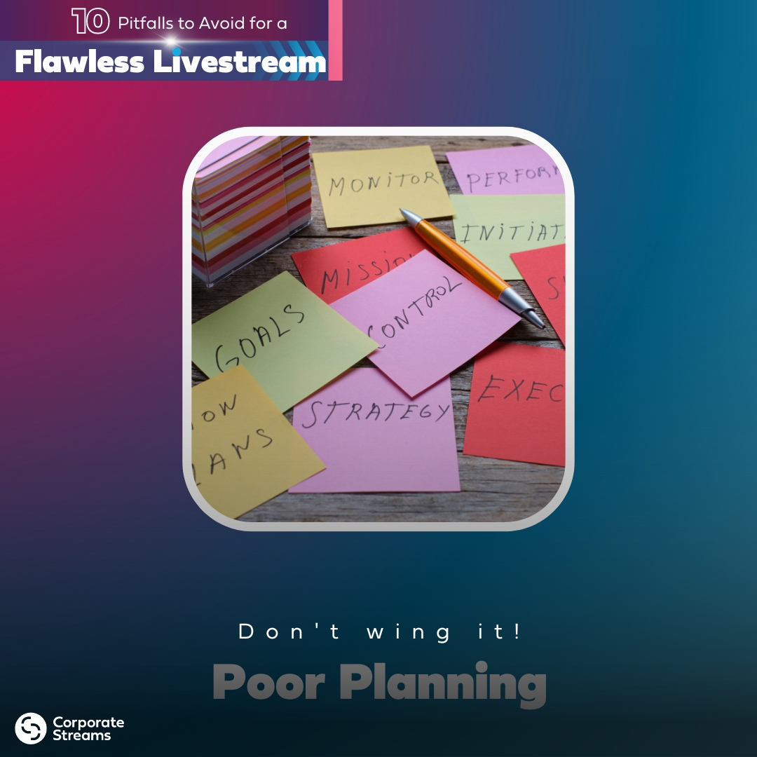 CorporateStrea1's tweet image. Don&apos;t wing it! Plan your live stream in advance, including topic, format, and special guests. 🗓️📝 #LiveStreamingTips #Planning #EngagingContent