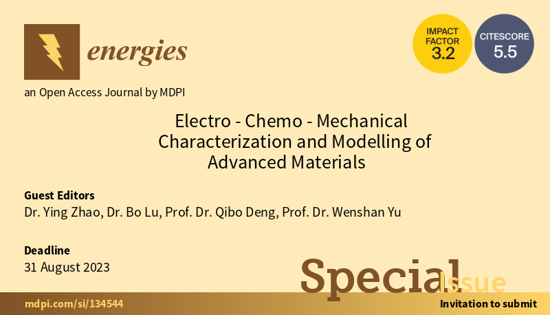 #mdpienergies #callforreading   

👏 We are happy to invite you to read Special Issue '#Electro-Chemo-Mechanical Characterization and Modelling of Advanced #Materials'.    

👉ow.ly/1OAl50RXIMf

#fuelcells #supercapacitors #electrochemicalsystems #lithiumionbatteries