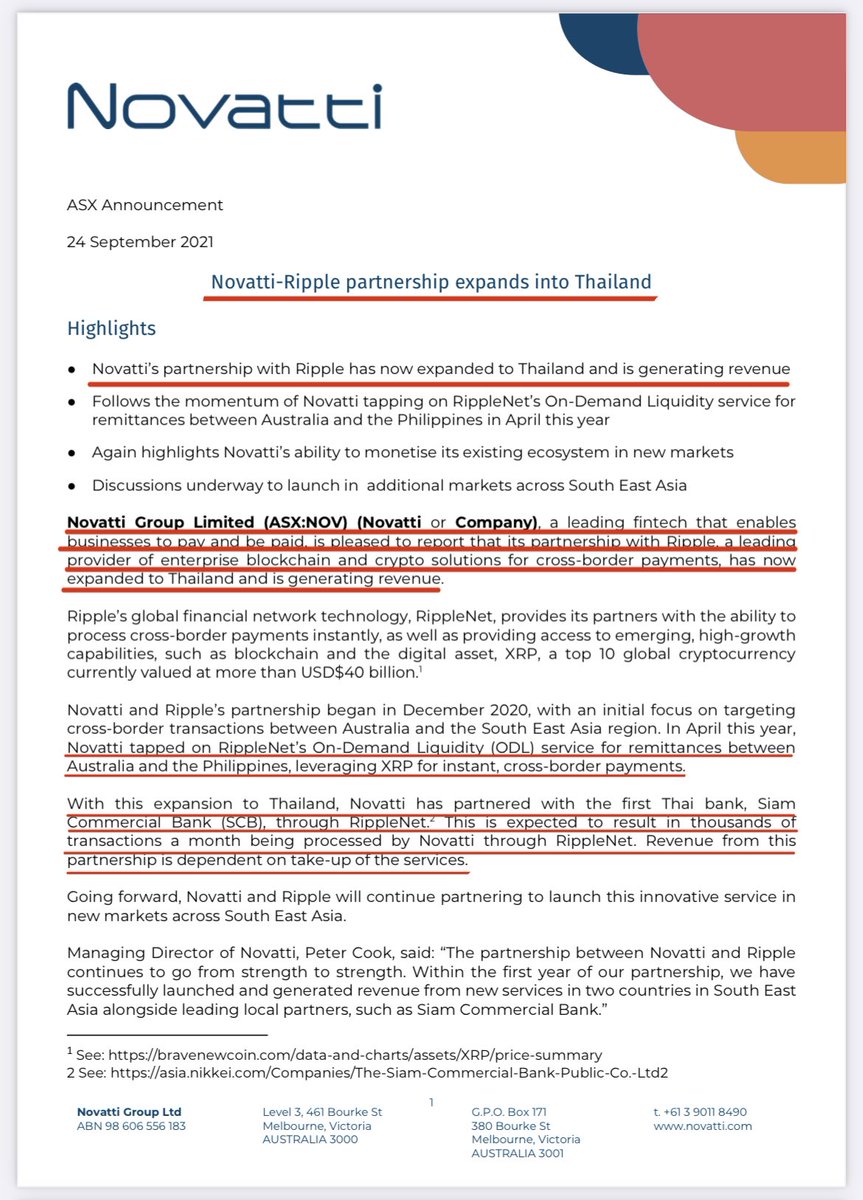 WOW! 💥 

THAILAND ANNOUNCES PLANS TO JOIN BRICS ALLIANCE! 🇹🇭 

Novatti Group, a leading fintech that enables businesses to pay and be paid has already partnered with #Ripple and they expanded to Thailand! 

BRICS 🤝🏼 THAILAND 🤝🏼 XRP