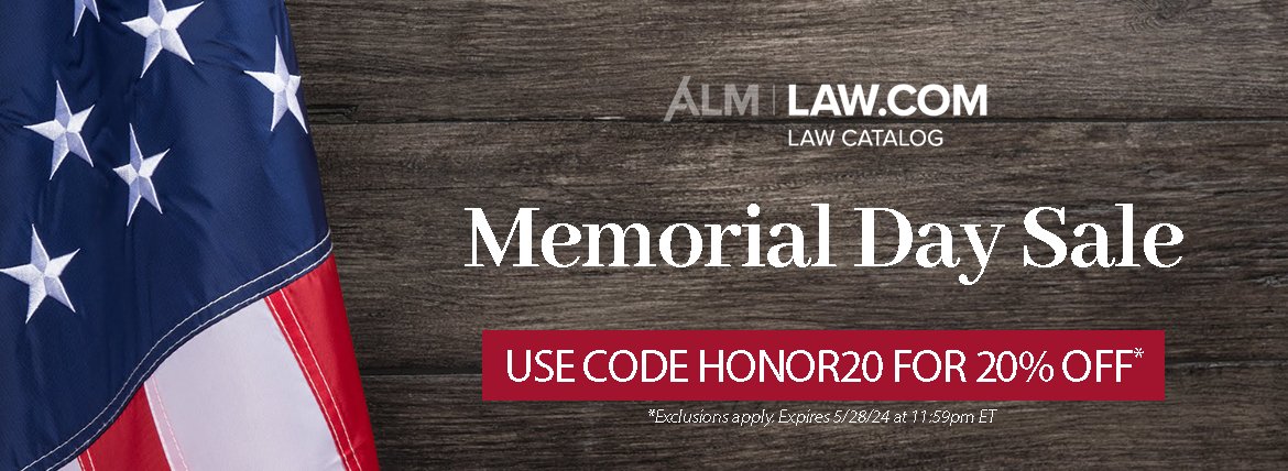 Last Chance for 20% off site-wide* at LawCatalog.com in honor of Memorial Day. Use code HONOR20 at checkout today!

*Exclusions apply.

lawcatalog.com/?utm_source=so…