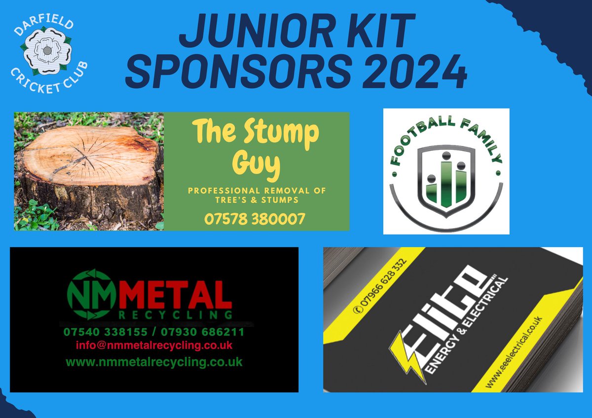 Thank you to our Junior playing Kit sponsors for 2024

#UptheDCC