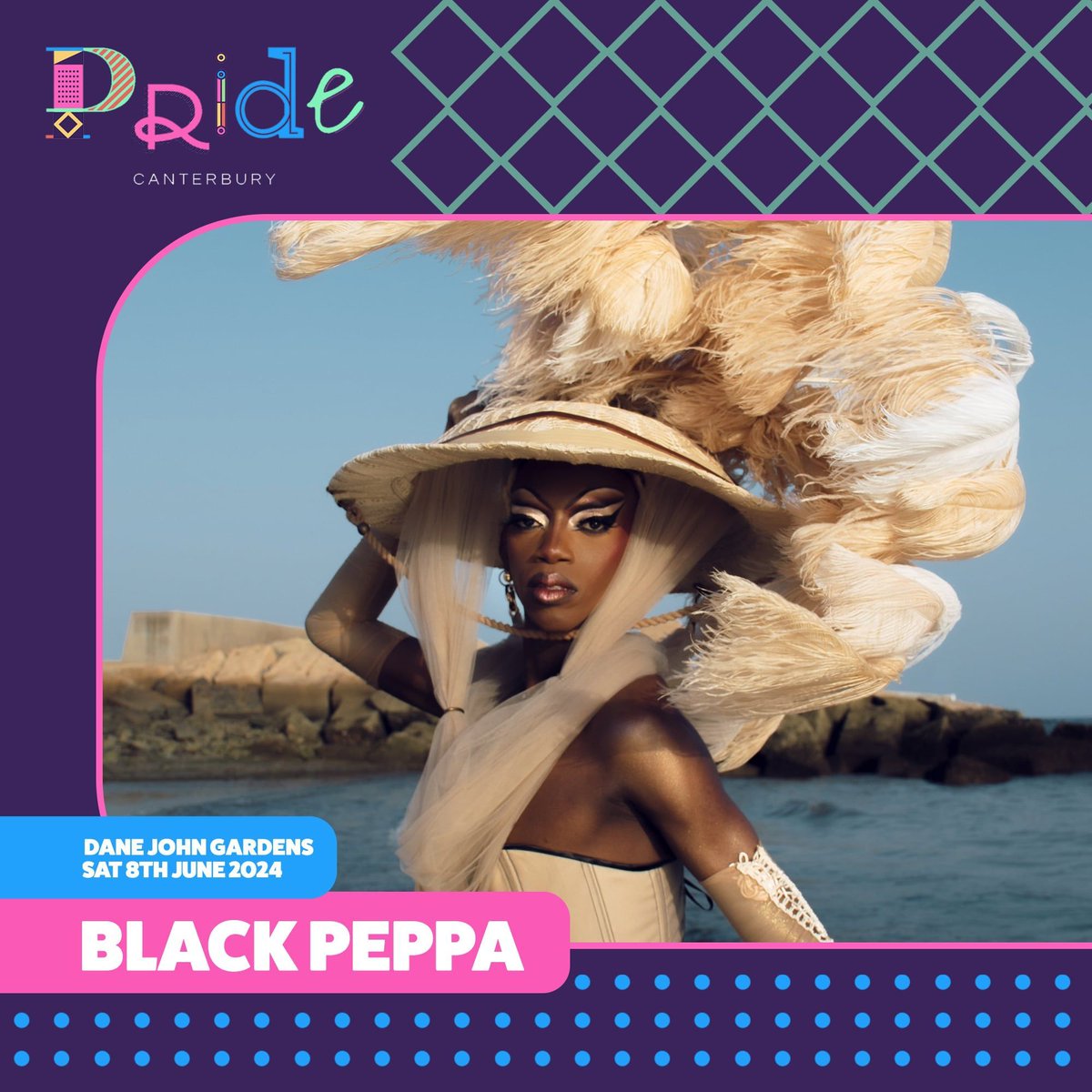 adding some spice to Pride Canterbury it's time for some Black Peppa from RuPaul's Drag Race UK 🤩 @iamblackpeppa