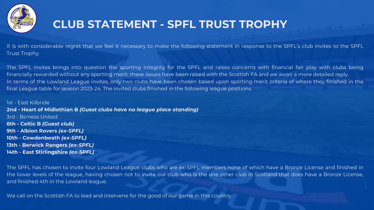 Cumbernauld Colts Community Football Club tweet media