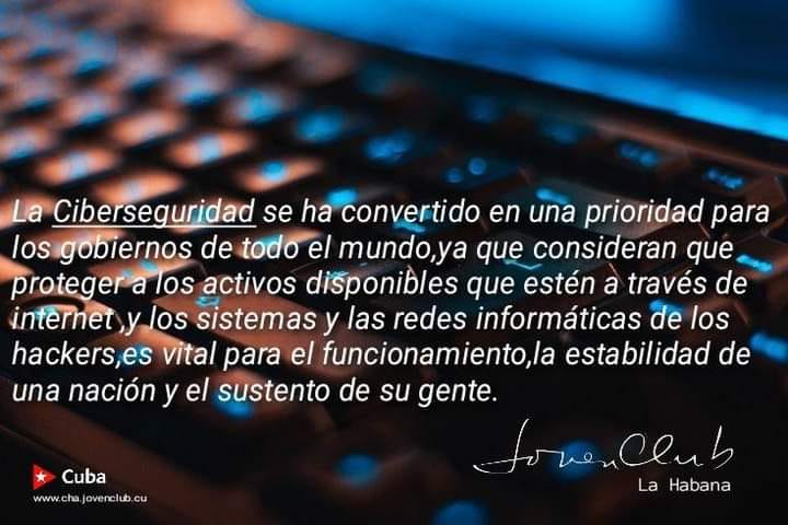 Ciberseguridad al alcance de Todos.
#JovenClubInformatiza
#JovenClubTeConecta