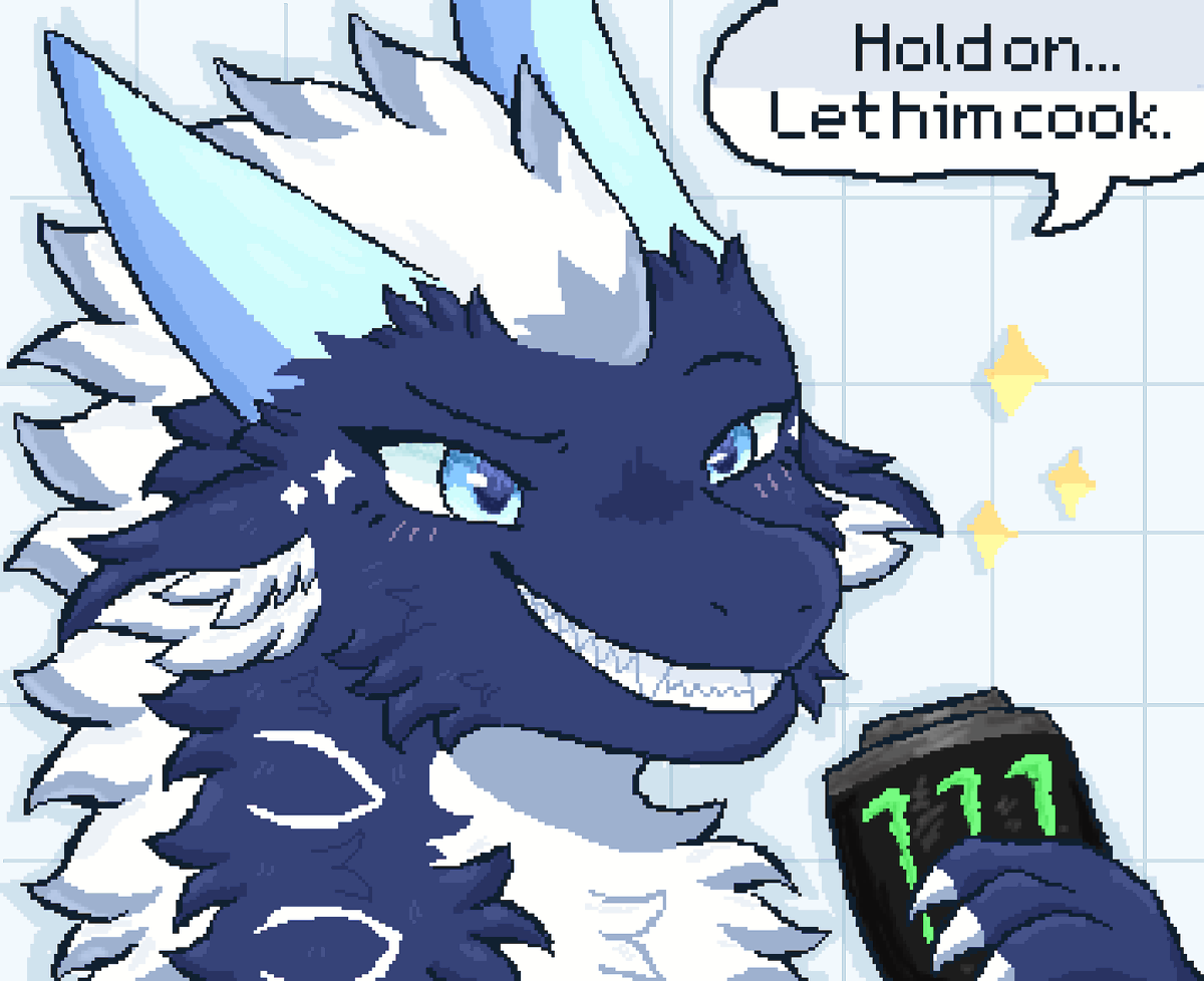 Hold on... Let that dragon cook... (Sorry just a silly little meme lol) # dragon #pixelart