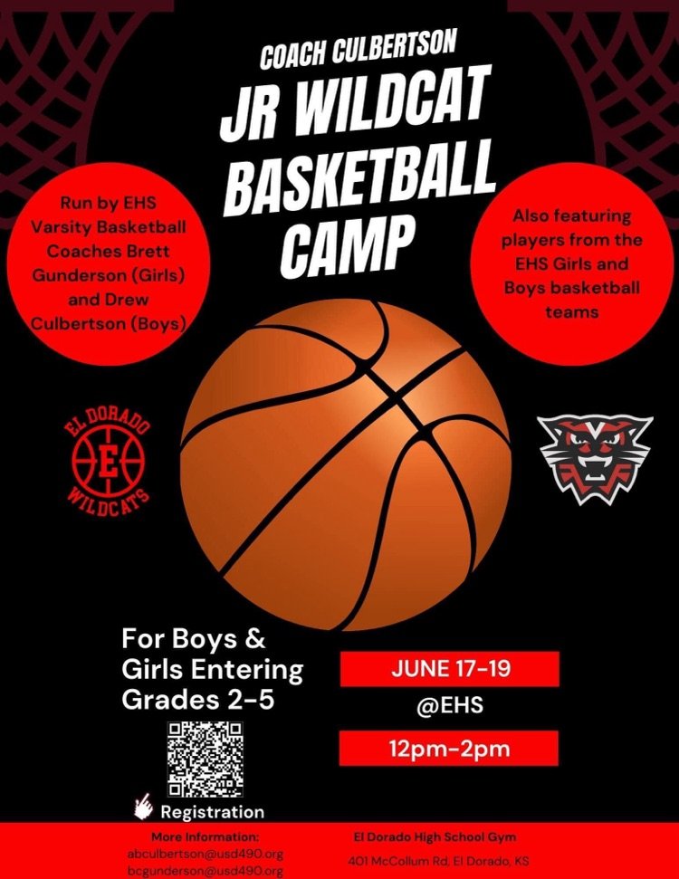 🏀Reminder to sign up for the Jr Wildcat Basketball Camp. The coaches will need to order shirts soon so please sign up ASAP. Can't wait to see you there! #PartOfThePride