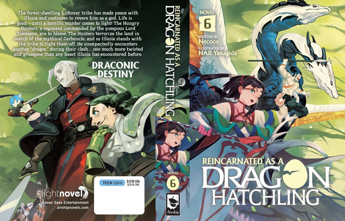 REINCARNATED AS A DRAGON HATCHLING (LIGHT NOVEL) Vol. 6

A fantasy isekai adventure about a man who has to restart life…as an egg?! Manga adaptation also from Seven Seas!

Out today in print/digital! See RETAILERS section:
sevenseasentertainment.com/books/reincarn…