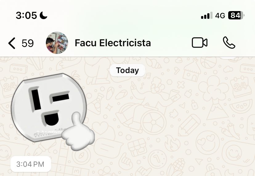 Le escribí a un electricista y cuando quedamos todo “ok” me mandó este Sticker ajsjsjhsjs

Un capo si me preguntan.