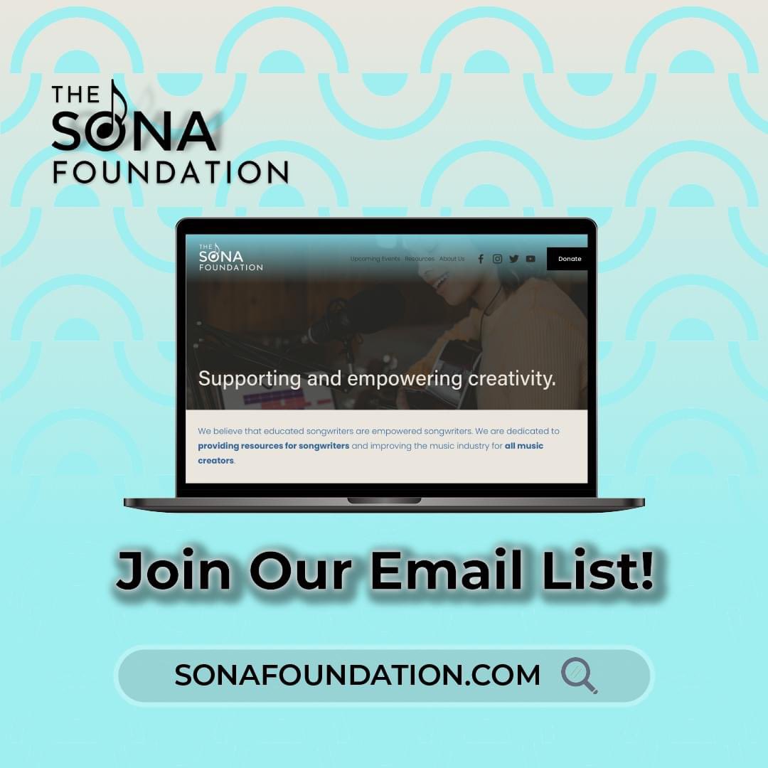 Sign up for our email list on sonafoundation.com! 

Find out about our upcoming Virtual Fireside Chats with Backline Care, details on how you can attend some of our in-person Music &amp; Money events, &amp; resources in financial well-being, career development, &amp; mental health!