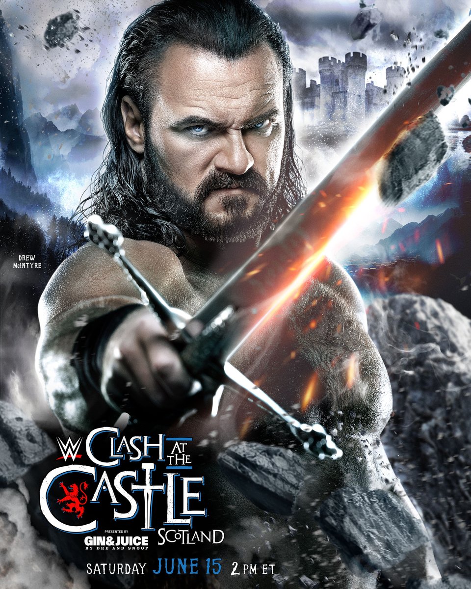 Scotland’s own @DMcIntyreWWE returns home for his country’s first-ever @WWE Premium Live Event… and his eyes are on the World Heavyweight Title. WWE Clash at the Castle streams live June 15 at 2pm ET from Glasgow’s @OVOHydro. #WWECastle