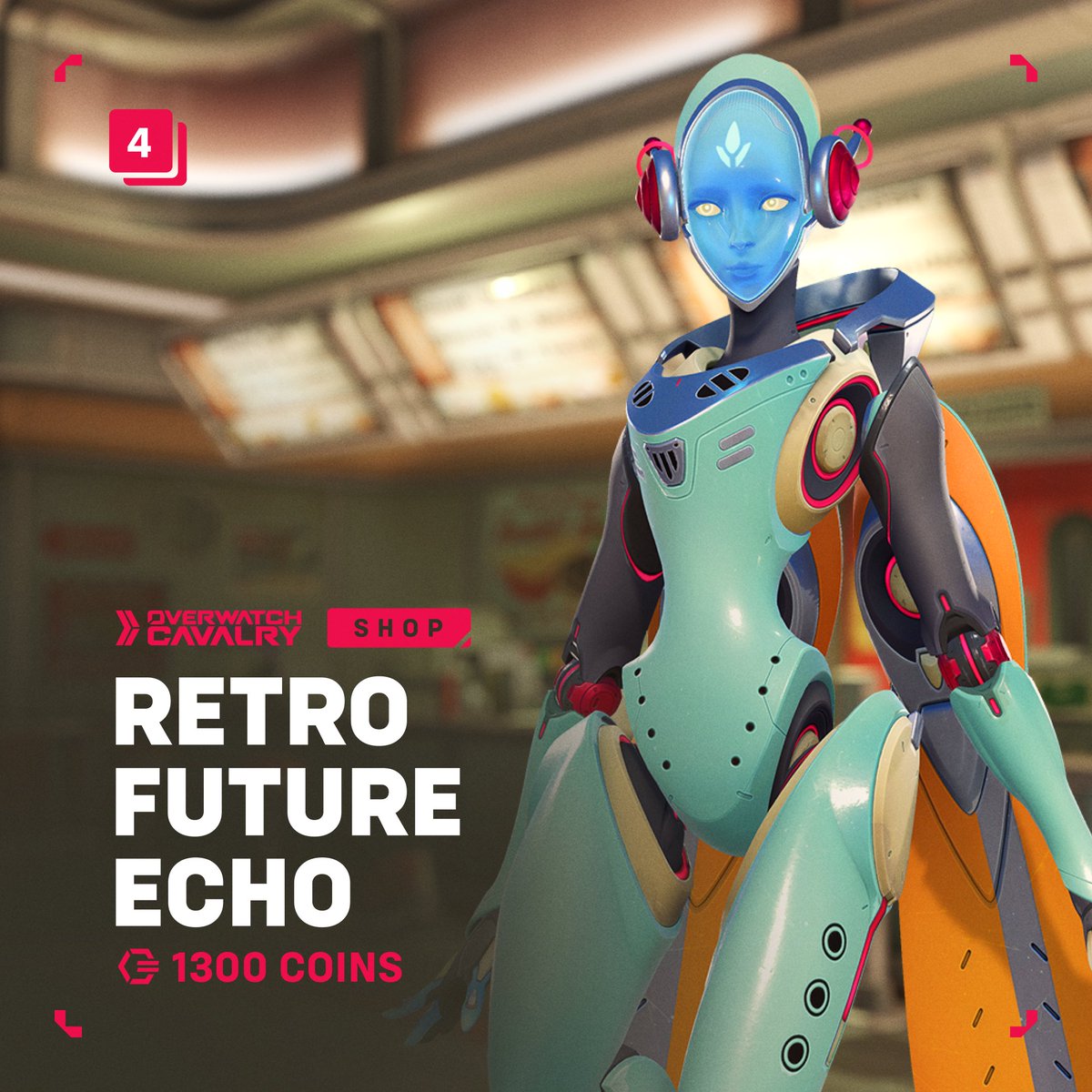 New #Overwatch2 Featured Shop Bundle: Retro Future Echo 🤖 🛒 Available in-game now for 1300 Overwatch Coins.