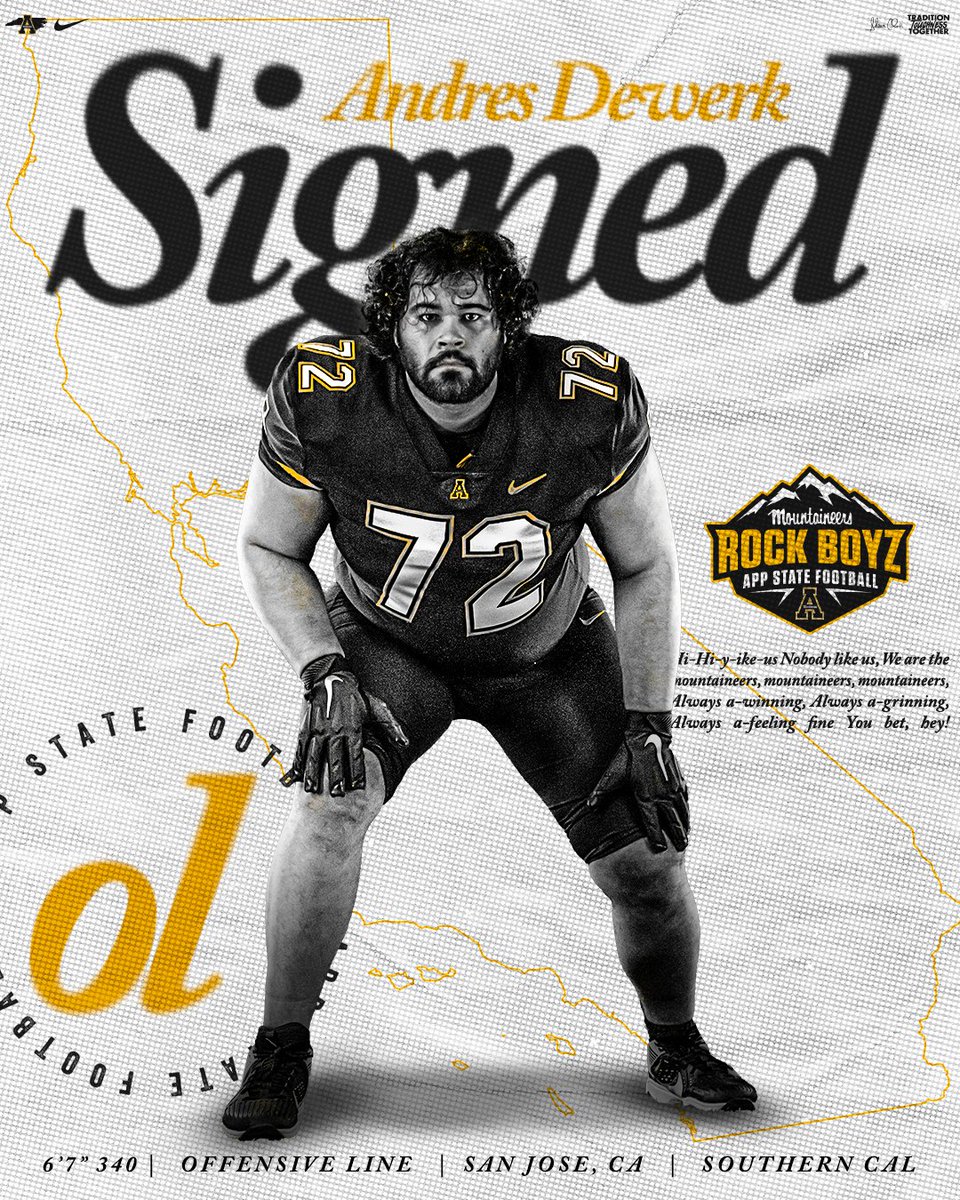 𝗪𝗲𝗹𝗰𝗼𝗺𝗲 𝗧𝗼 𝗧𝗵𝗲 𝗥𝗼𝗰𝗸 ✍️

Excited to add OL @AndresDewerk408 to the #AppFamily!

#GoApp #RockBoyz24