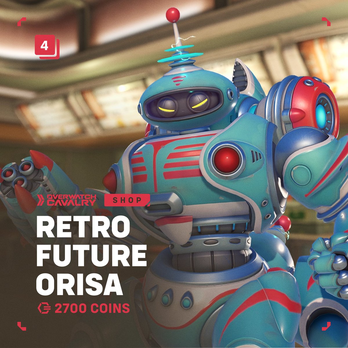 New #Overwatch2 Featured Shop Bundle: Retro Future Orisa 🤖 🛒 Available in-game now for 2700 Overwatch Coins.