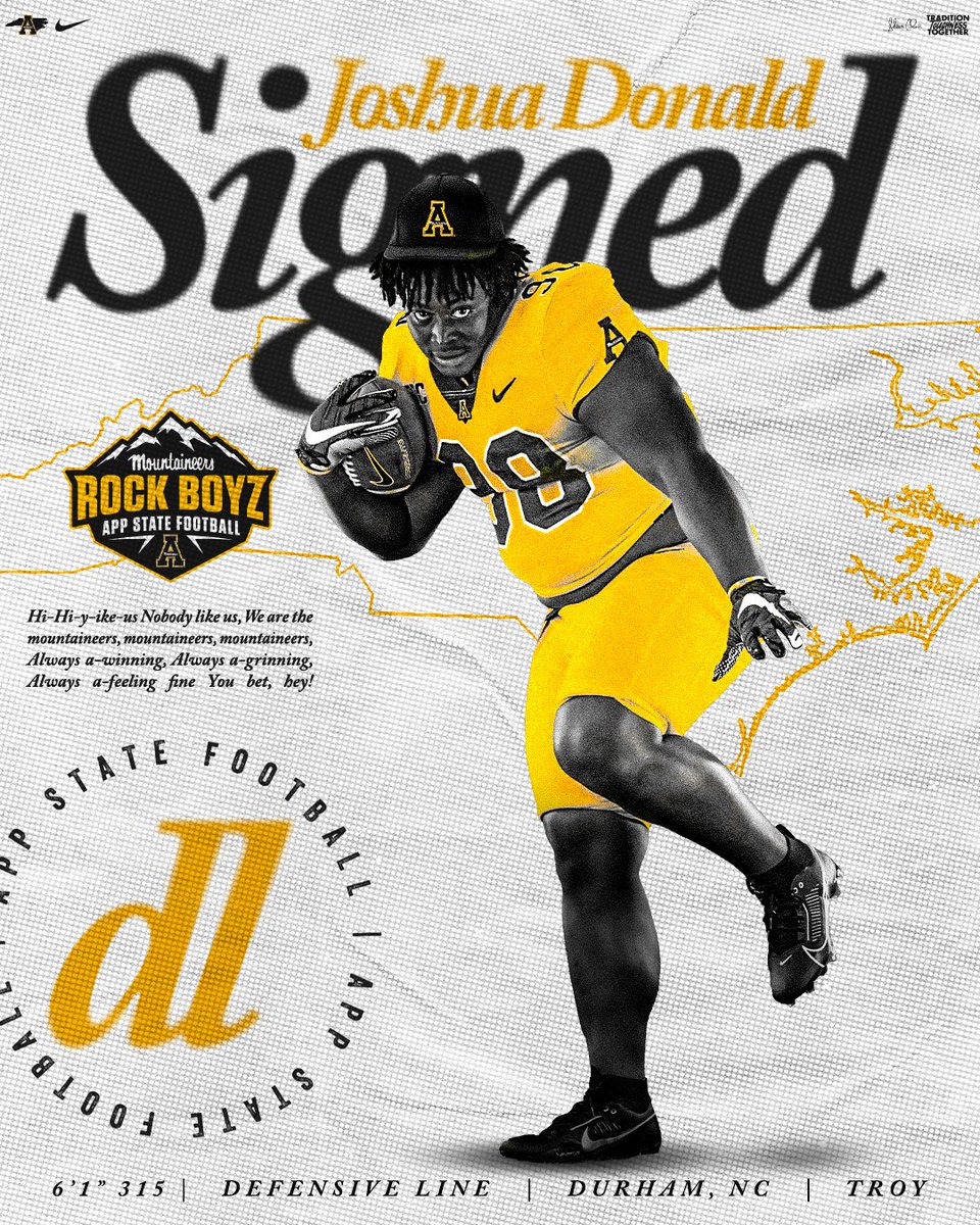 𝗪𝗲𝗹𝗰𝗼𝗺𝗲 𝗧𝗼 𝗧𝗵𝗲 𝗥𝗼𝗰𝗸 ✍️

Excited to add DL @JoshuaDonald22 to the #AppFamily!

#GoApp #RockBoyz24