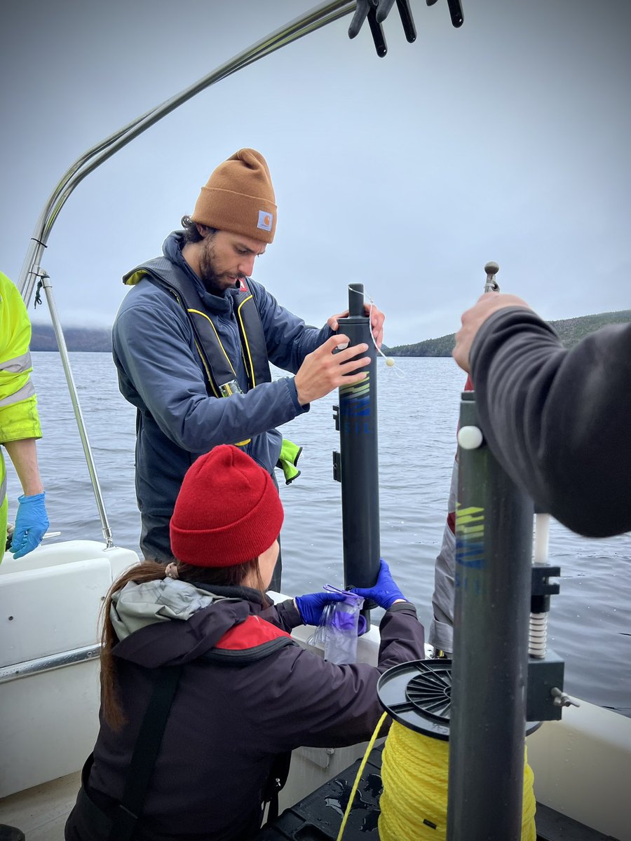 alex_schmill's tweet photo. Sampling for environmental DNA 🧬 in search of Species at Risk and assess biodiversity in the South Coast Fjords of Newfoundland. A big thank you to the Miawpukek First Nation, @HakaiInstitute, @WWFCanada and @cpawsnl for facilitating this work. Exciting things to come! #eDNA https://t.co/cCt6vYlq54