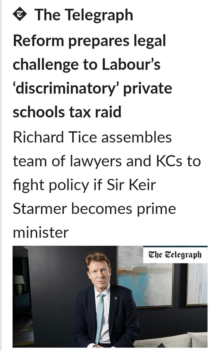 The prospect of a challenge to a decision to levy tax on private schools succeeding is: 'none'. Which is also a pretty good description of the principles of a man who wants to leave the European Convention on Human Rights - but also use it when convenient.