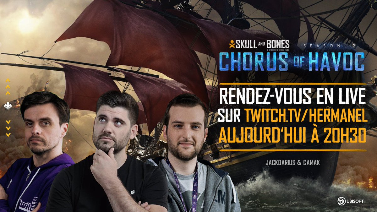 hermanel_tv's tweet photo. Ce soir direction l'océan indien pour la saison 2 de @skullandbonesfr avec @CaMaKStream et @jacckdarius 

https://t.co/1P9W4pctsd

#CollaborationCommerciale avec @UbisoftFR https://t.co/7riwduWdEP