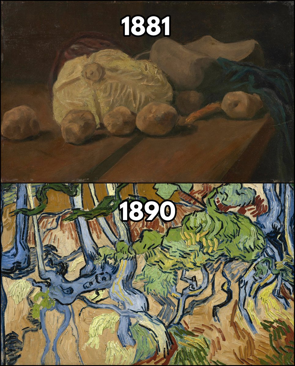 The first and last paintings of famous artists: 1. Vincent van Gogh