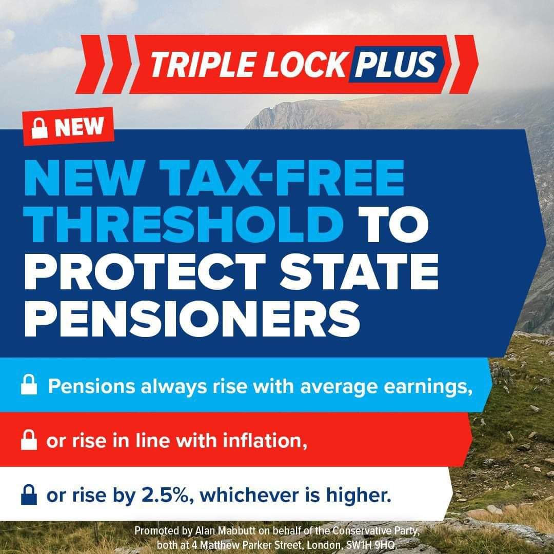 💷 Pleased to see this commitment to a triple lock plus for pensioners in North Wales and beyond. #OlderPeople #Pensions #Tax