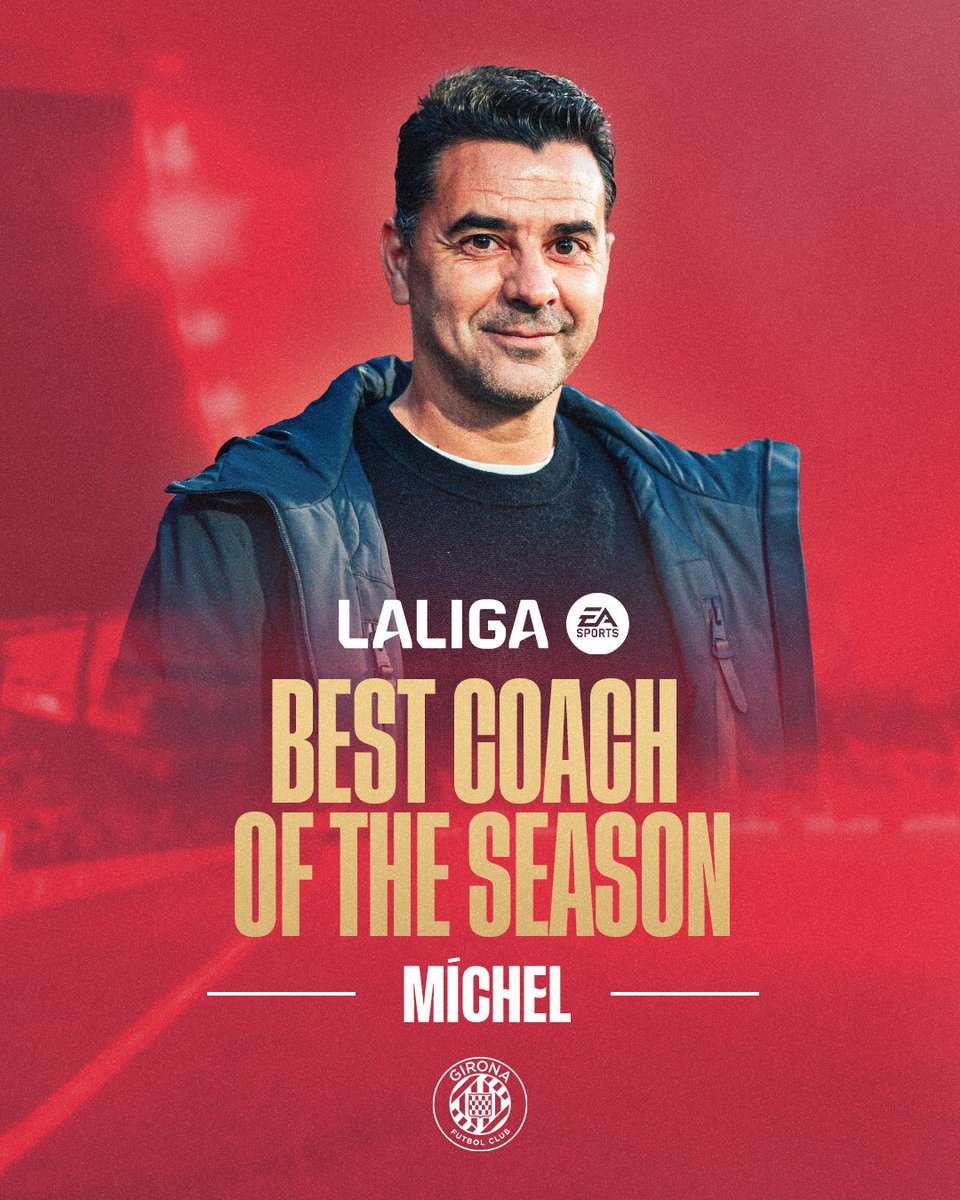 ✨ @Michel8Sanchez, the 𝐁𝐄𝐒𝐓 𝐂𝐎𝐀𝐂𝐇 of the season in @LaLigaEN 🏆 👏 What a season, mister! ❤️🤍 #LALIGAAWARDS | #GlobeSoccer