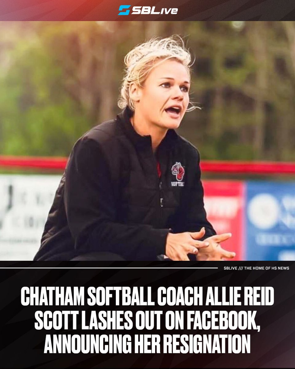 Former Chatham High School (VA) softball coach Allie Reid Scott announced her resignation via facebook, criticizing the negative interaction with parents during her tenure. 'In five years, I have dealt with more than any human should endure.' highschool.athlonsports.com/virginia/2024/…