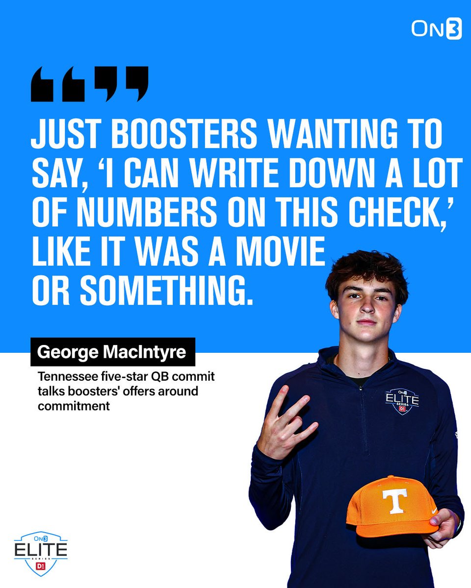 Tennessee five-star quarterback commit George MacIntyre knew he wanted to be a Volunteer. That didn't mean the last week of his recruitment wasn't filled with NIL offers. More: on3.com/nil/news/tenne…