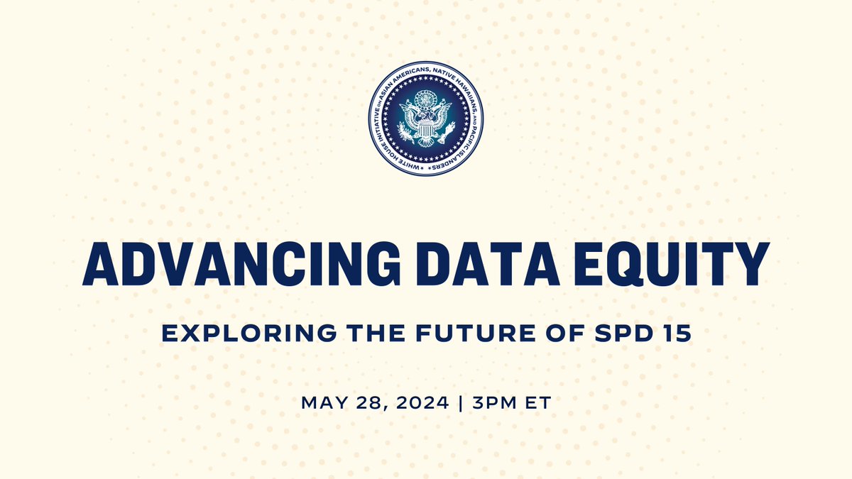 📢 WATCH LIVE: Join @WHIAANHPI, @OMBPress, and community leaders for a special briefing on the Biden-Harris Administration's historic actions to advance data equity. Tune in now: zoomgov.com/webinar/regist…