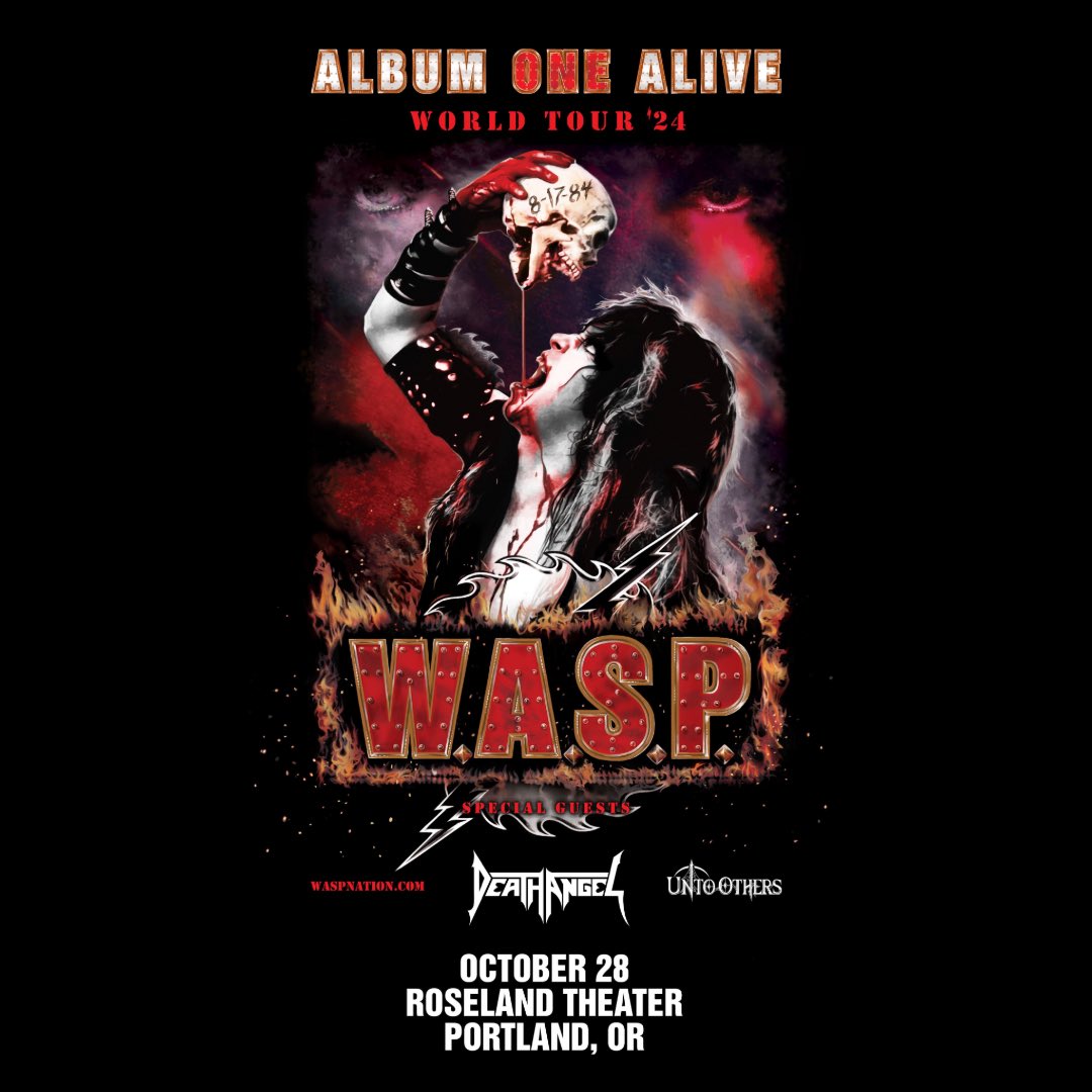 Just announced 📣 LA shock rock legends @WASPOfficial hit the Roseland this October 🤘

@deathangel & @untootherspdx open!

Local Presale: Thu. 5/30 @ 10am (code = MAMMOTH)
Public On-Sale: Fri. 5/31 @ 10am

🎫: bit.ly/roselandWASP24
Presented by @MammothNW