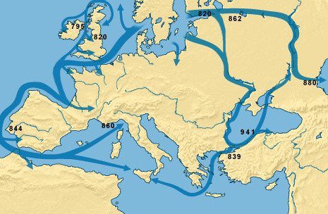 Viking raids on Europe.🌍