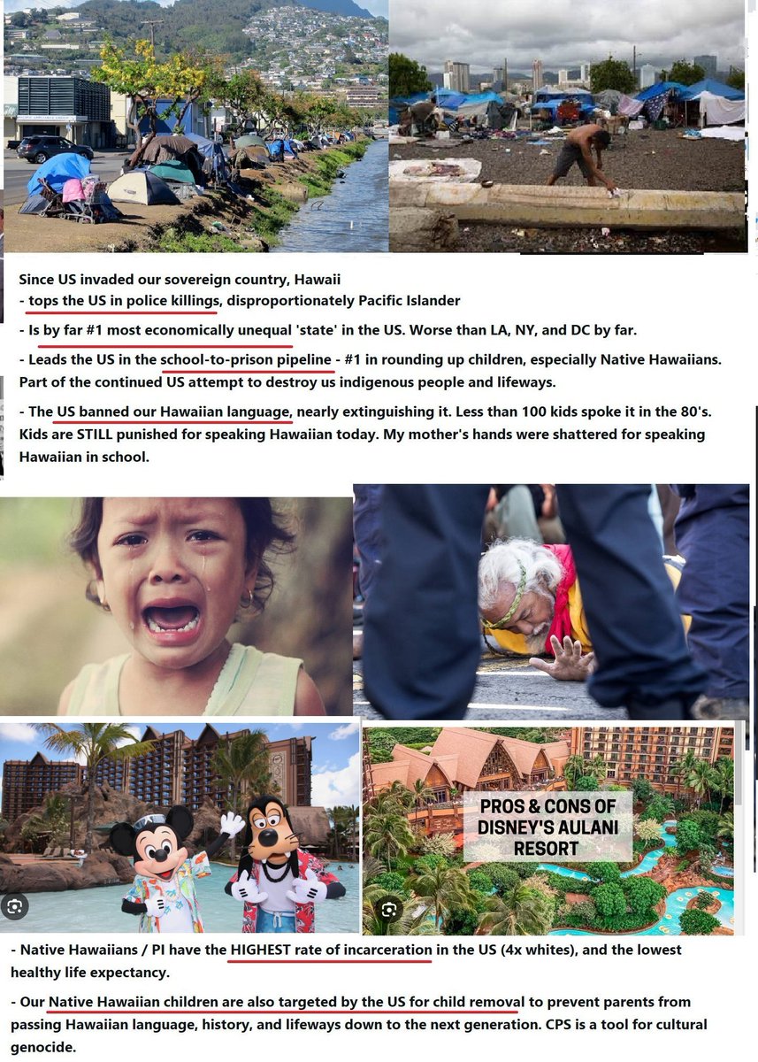 As a Native Hawaiian, I'd like Disney to stop displacing us homeless Hawaiians with a $144 mil resort for rich foreigners in collaboration with the illegal US occupation that overthrew us & stole our land. Dwayne Johnson also profited off our suffering in Lahaina. #Moana2