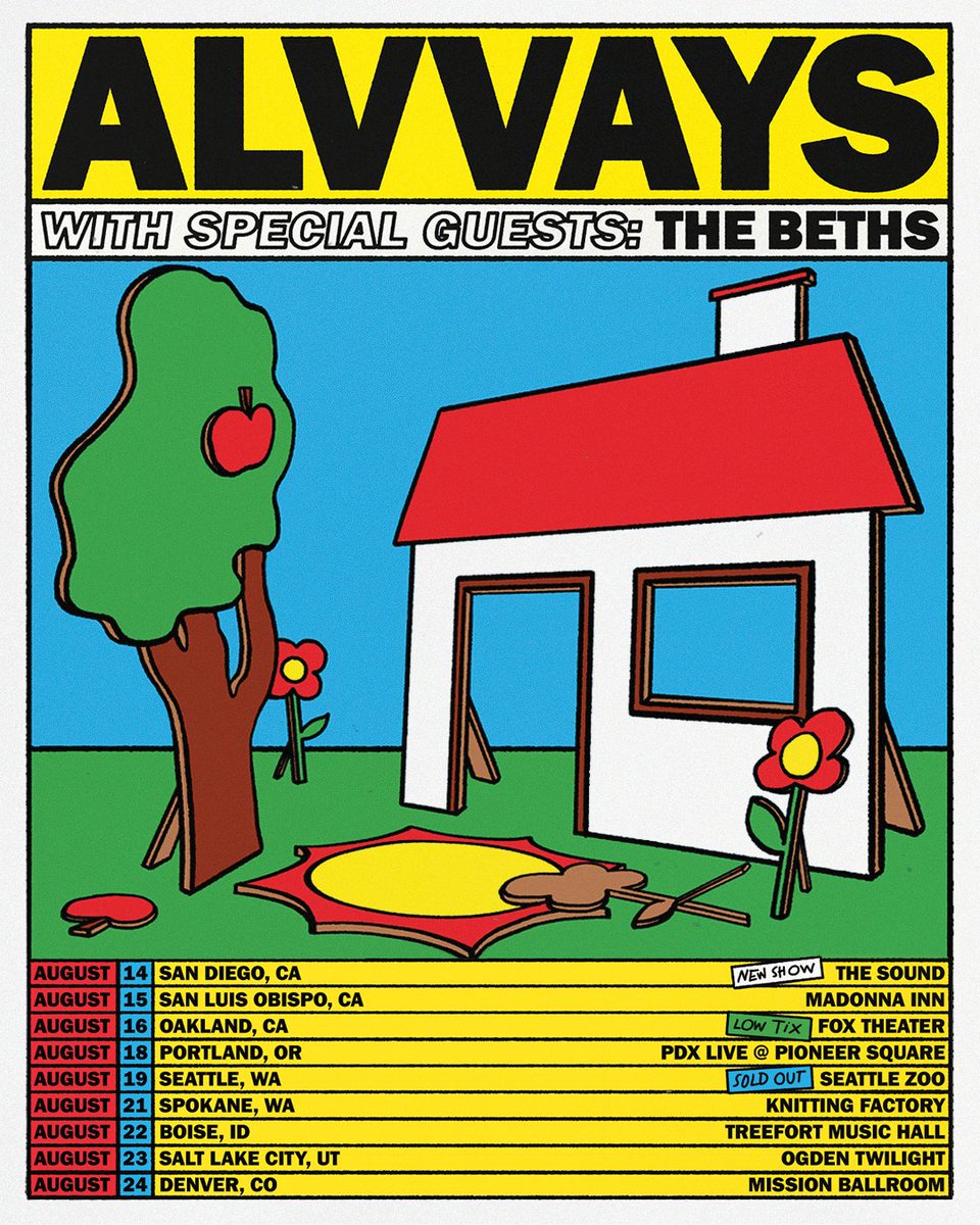 san diego 
presale wed 10am pw SANDIEGOZOO
onsale fri 10am
alvvays.com