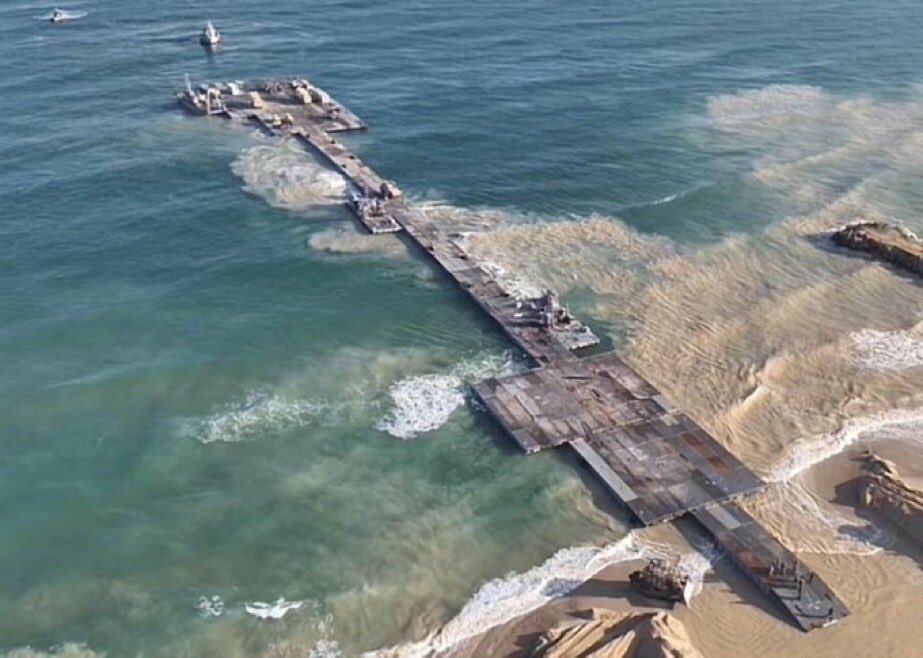 BREAKING: The Pentagon announces it’s suspending aid deliveries into the Gaza Strip by sea to repair the pier damaged by damaged by bad weather.