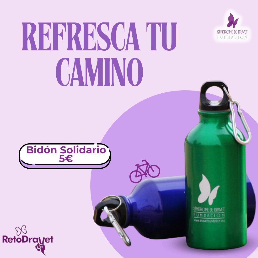 🚲💜 Únete al #DiaDeLaBicicleta con nuestro bidón solidario. Apoya a los guerreros con síndrome de Dravet. Tu donación es su esperanza. 🚲💜 🛒 ¡Obtén el tuyo en shop.retodravet.com! 🌟#CompraSolidaria #Bidon #SindromeDeDravet #CompraSolidaria #Bidon #SindromeDeDravet