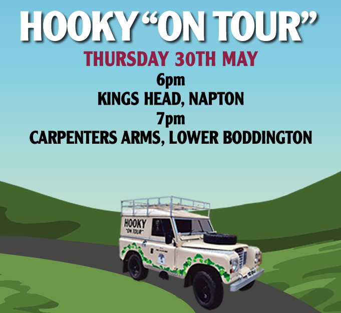 The Hooky Landrover will be out and about again this Thursday night – so if you want free Hooky Beer, or Lager, or Cider, then just make sure you’re at one of these pubs when we turn up: May 30th Kings Head, Napton 6pm Carpenters Arms, Lower Boddington 7pm
