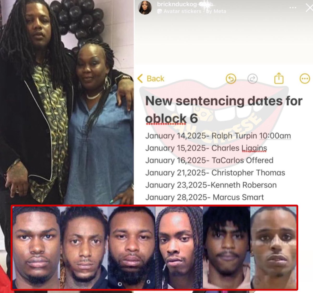 Mama Duck has revealed new sentencing dates for Oblock 6